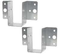 AERZETIX - C58648 - Set di 2 staffe per travi con ali esterne 41x45x70mm - scarpa del travetto con 14 fori - in acciaio zincato Z275