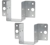 AERZETIX - C58649 - Set di 2 staffe per travi con ali esterne 51x45x65mm - scarpa del travetto con 14 fori - in acciaio zincato Z275