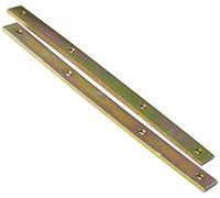 AERZETIX - C58827 - Set di 2 Piastre di montaggio dritte strette 293x25x5mm con 4 fori rotondi - assemblaggio di sedie fabbricazione di mobili fissaggio legno - in acciaio S235 - colore oro