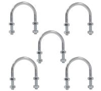 AERZETIX - C59047 - Set di 5 Bulloni a forma di "U" per tubo 1 1/2" e 4 dadi M8x80mm - per tubo con diametro 1 1/2" ~49mm - DIN3570 - in acciaio zincato - colore argento