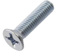 AERZETIX - C59695 - Set di 50 viti di metallo M6x25mm a testa fresata PH3 - DIN 965 - in acciaio al carbonio - durezza 4.8 - finitura zincata - per fissaggio vite cacciavite montaggio