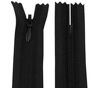 Aerzetix - C60924 - Set di 20 Cerniere Invisibili 16cm - Colore: Nero - Non separabili con tiretto Palla da Rugby Materia inestensibile - Cerniera Lampo