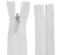 Aerzetix - C60942 - Set di 20 Cerniere Invisibili 18cm - Colore: Bianco - Non separabili con tiretto Palla da Rugby Materia inestensibile - Cerniera Lampo