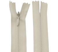 Aerzetix - C60965 - Set di 20 Cerniere Invisibili 20cm - Colore: Beige - Non separabili con tiretto Palla da Rugby Materia inestensibile - Cerniera Lampo