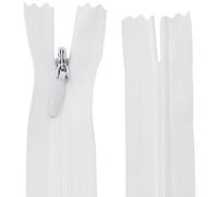 Aerzetix - C60992 - Set di 20 Cerniere Invisibili 30cm - Colore: Bianco - Non separabili con tiretto Palla da Rugby Materia inestensibile - Cerniera Lampo