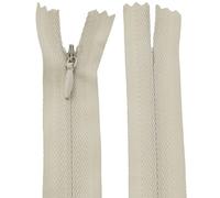 Aerzetix - C60999 - Set di 20 Cerniere Invisibili 30cm - Colore: Beige - Non separabili con tiretto Palla da Rugby Materia inestensibile - Cerniera Lampo