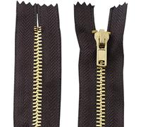 Aerzetix - C61186 - Set di 2 Cerniere Non separabili 8cm in Metallo - Cerniera Lampo - Colore Marrone Scuro - Cucito pelletteria Borse Gonna Abito Vestiti Pantaloni merceria