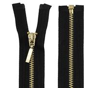 Aerzetix - C61352 - Cerniera separabile 50cm in Metallo con tiretto Decorativo - Cerniera Lampo - Nero - cursore Jeans Gilet pelletteria Cucito Vestiti Pantaloni merceria