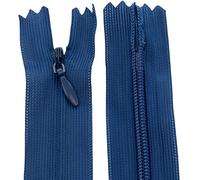 Aerzetix - C61684 - Set di 10 Cerniere Invisibili 50cm Non separabili - Cerniera Lampo - Colore Blu Marino Scuro - pelletteria Jeans Pantaloni Vestito Gonna Abbigliamento Cucito