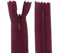 AERZETIX - C61858 - Set di 10 cerniere invisibili 60cm non separabili - cerniera lampo - colore bordò viola - pelletteria jeans pantaloni vestito gonna abbigliamento cucito