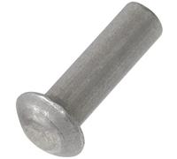 AERZETIX - C62016 - Set di 20 rivetti in alluminio Ø2.5x8mm a testa semitonda bombata - rivetto pieno/da colpire - DIN 660 - colore argento - assemblaggio non smontabile lamiera pelle rivettatrice