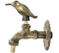 AERZETIX - C62121 - Cannella di parete rubinetto del lavandino 1/2'' "Colibrì" con maniglia decorativo retrò antico - fontana bagno vintage giardino - in ottone invecchiato