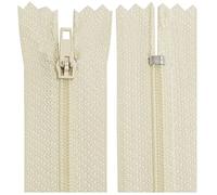 Aerzetix - C63187 - Set di 10 Cerniere Lampo a Spirale N°3 Non separabile 18cm in Nylon - cursore autobloccante in Metallo - Colore Crema - Abbigliamento Cucito Pantaloni merceria