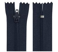 Aerzetix - C63247 - Set di 10 Cerniere Lampo a Spirale N°3 Non separabile 20cm in Nylon - cursore autobloccante in Metallo - Colore Blu Granito - Abbigliamento Cucito Pantaloni merceria