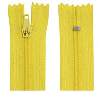 Aerzetix - C63325 - Set di 10 Cerniere Lampo a Spirale N°3 Non separabile 25cm in Nylon - cursore autobloccante in Metallo - Colore Giallo Limone - Abbigliamento Cucito Pantaloni merceria