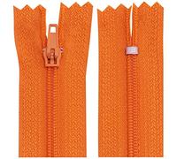 Aerzetix - C63326 - Set di 10 Cerniere Lampo a Spirale N°3 Non separabile 25cm in Nylon - cursore autobloccante in Metallo - Colore Arancione - Abbigliamento Cucito Pantaloni merceria