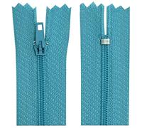 Aerzetix - C63335 - Set di 10 Cerniere Lampo a Spirale N°3 Non separabile 25cm in Nylon - cursore autobloccante in Metallo - Colore Blu-Verde - Abbigliamento Cucito Pantaloni merceria