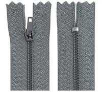 Aerzetix - C63392 - Set di 10 Cerniere Lampo a Spirale N°3 Non separabile 30cm in Nylon - cursore autobloccante in Metallo - Colore Grigio Piombo - Abbigliamento Cucito Pantaloni merceria