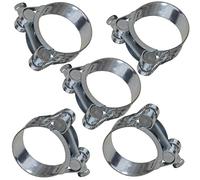 AERZETIX - C63692 - Set di 5 morsetti di serraggio a perno 29-31mm - larghezza striscia 20mm - in acciaio - colore argento - fluidi chiave piatta tubi guaine ventilazione