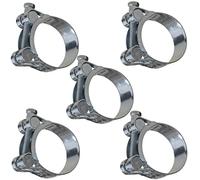 AERZETIX - C63693 - Set di 5 morsetti di serraggio a perno 23-25mm - larghezza striscia 18mm - in acciaio - colore argento - fluidi chiave piatta tubi guaine ventilazione