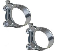 AERZETIX - C63729 - Set di 2 morsetti di serraggio a perno 44-47mm - larghezza striscia 22mm - in acciaio - colore argento - fluidi chiave piatta tubi guaine ventilazione