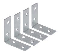 AERZETIX - C64020 - Set di 4 staffe di fissaggio a ''L'' 40x15x2mm con 4 fori - staffa a muro/sedia - staffa di montaggio/gamba 90° - binari di sospensione - acciaio zincato