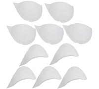 Aerzetix - C65208 - Set di 10 Spalline agugliato 270x170x13mm (5 Sinistra e 5 Destra) a Tre Strati - Donna Uomo Cappotti Giacca Cucito Abbigliamento - Colore: Bianco - in Schiuma, Ovatta, Feltro