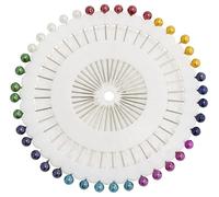 AERZETIX - C65488 - Set/Assortimento di 40 spilli per cucito con testa perlata - colore: misto - lunghezza: 37mm - in metallo - merceria abbigliamento tessuto abito moda jeans ago sartoria