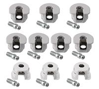 AERZETIX - C65768 - Set di 10 raccordi di montaggio eccentrici da incasso + 10 prigionieri Ø6x20mm - per pannello da 18mm - in acciaio - colore bianco - falegname mobili legno MDF melaminico armadio