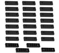 Aerzetix - C65813 - Set di 25 pattini/piedini per mobili 56x16x7mm in plastica per avvitare rettangolari - colore nero - tavolo armadio cassettiera letto cuneo protezione pavimento altezza