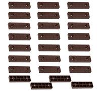 Aerzetix - C65815 - Set di 25 pattini/piedini per mobili 56x16x7mm in plastica per avvitare rettangolari - colore marrone - tavolo armadio cassettiera letto cuneo protezione pavimento altezza