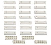 Aerzetix - C65816 - Set di 25 pattini/piedini per mobili 56x16x7mm in plastica per avvitare rettangolari - colore bianco - tavolo armadio cassettiera letto cuneo protezione pavimento altezza