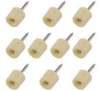 AERZETIX - C65850 - Set di 10 Staffe reggimensola supporto per mensola con chiodo Ø9mm x 19mm - tavola ripiano - in plastica - colore crema - stoccaggio fissaggio mobile libreria armadio cassetto