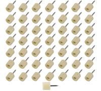 AERZETIX - C65850 - Set di 50 Staffe reggimensola supporto per mensola con chiodo Ø9mm x 19mm - tavola ripiano - in plastica - colore crema - stoccaggio fissaggio mobile libreria armadio cassetto