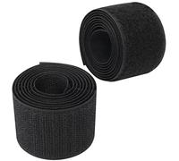 Aerzetix - C65975 - Nastro/rotolo di scratch 40mm 1 metro auto aggrappante - organizer/fermacavo - striscia aggancio sacchetto indumento cinghia - colore: nero - in poliammide e poliestere