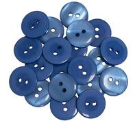 AERZETIX - C67869 - Set di 20 Bottoni per cucire rotondi Ø12.5mm con 2 fori - 20L L20 - colore blu - in plastica - sartoria merceria cucito abbigliamento moda decorazione