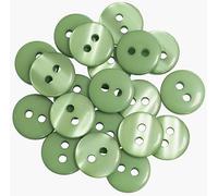 AERZETIX - C67872 - Set di 20 Bottoni per cucire rotondi Ø12.5mm con 2 fori - 20L L20 - colore verde - in plastica - sartoria merceria cucito abbigliamento moda decorazione