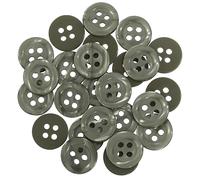 AERZETIX - C67931 - Set di 25 Bottoni per cucire rotondi Ø11.5x2mm a 4 fori 18L L18 con bordo - colore verde militare - in plastica - apertura 1.8mm - moda merceria cucito abbigliamento decorazione