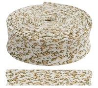 Aerzetix - C68034 - Nastro sbieco Decorativo 4.5 Metri x 20mm Motivo Fiori - in Poliestere/Cotone - Colore Principale: Marrone