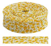 Aerzetix - C68035 - Nastro sbieco Decorativo 4.5 Metri x 20mm Motivo Fiori - in Poliestere/Cotone - Colore Principale: Arancione