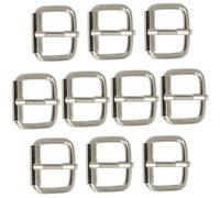 Aerzetix - C68264 - Set di 10 Fibbie per cintura a rullo con ardiglione 25x18mm - in metallo - colore nichel - merceria pelletteria cucito abbigliamento pelle jeans tracolle borse collari per cani