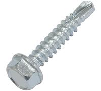 AERZETIX - C72770 - Set di 100 viti autoperforanti con flangia stampato Ø4.2x22mm - impronta della testa esagonale 7mm - DIN 7504K - in acciaio - colore argento