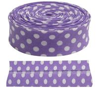 Aerzetix - C73181 - Nastro sbieco Decorativo 4.5 Metri x 20mm - in Poliestere 35% e Cotone 65% - Colore lillà con Punti Bianchi