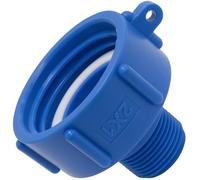 Aerzetix - C73889 - Raccordo Adattatore Femmina S60x6mm a Filettatura Esterna Maschio 1'' per Serbatoio IBC-GRV - in plastica - Colore Blu - Riduttore Vasca Acqua irrigazione