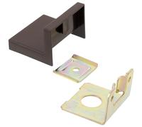 AERZETIX - C74775 - Set di 10 staffe di fissaggio per superiore da cucina 46x43x32mm con copertura in plastica 50x45x35mm - raccordo per sospensione a parete - in acciaio - colore marrone