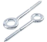 AERZETIX - C75978 - Set di 2 ganci a vite con occhiello anello Ø12x120mm per ponteggio tubolare - rete legno - fissaggio a parete - in acciaio - colore argento