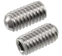 AERZETIX - C76018 - Set di 10 Vite di bloccaggio serraggio senza testa M4x8mm con estremità concava ciotola 6 lati cavi - in acciaio - colore argento