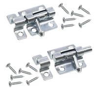 AERZETIX - C76234 - Set di 2 chiavistelli di sicurezza scorrevole - serratura della porta d'ngresso - catenaccio di sicurezza - meccanismo di protezione antifurto - in metallo - colore argento