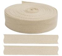 Aerzetix - C77592 - Nastro gallone Twill a Spina di Pesce 9 Metri x 25mm - in Cotone - Colore Ecru