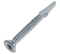 AERZETIX - K33966 - Set di 50 viti autoperforanti a testa fresata con alette Ø4.8x45mm - per legno su metallo - impronta della testa T25 - DIN 7504P - in acciaio - colore argento
